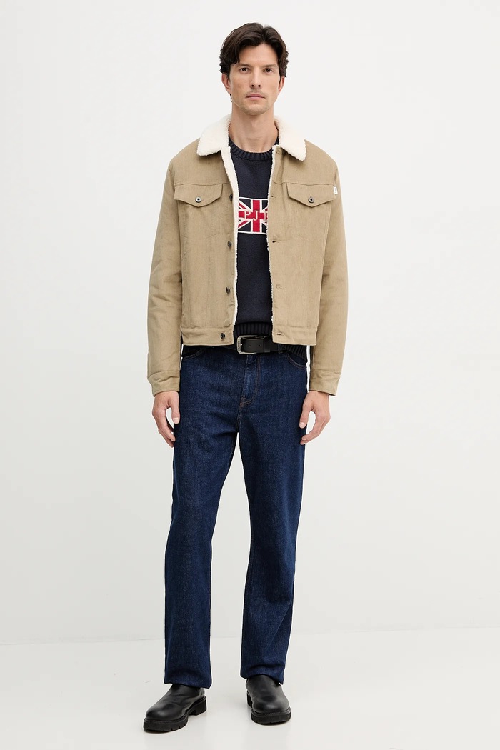 Pepe Jeans kordbársony kabát PM4027185 bézs AW25