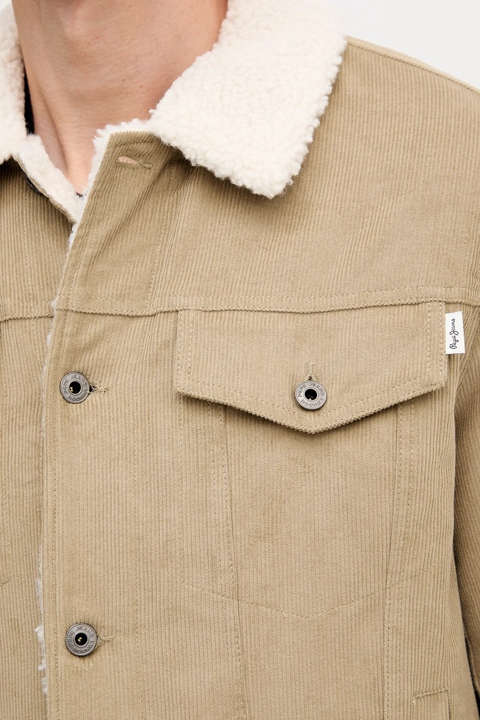 Pepe Jeans kordbársony kabát PM4027185 bézs