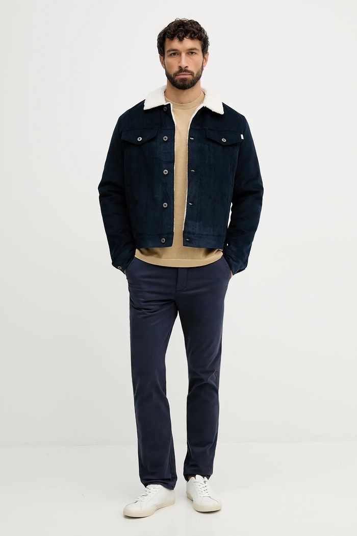 Menčestrová bunda Pepe Jeans PM4027185 tmavomodrá AW25