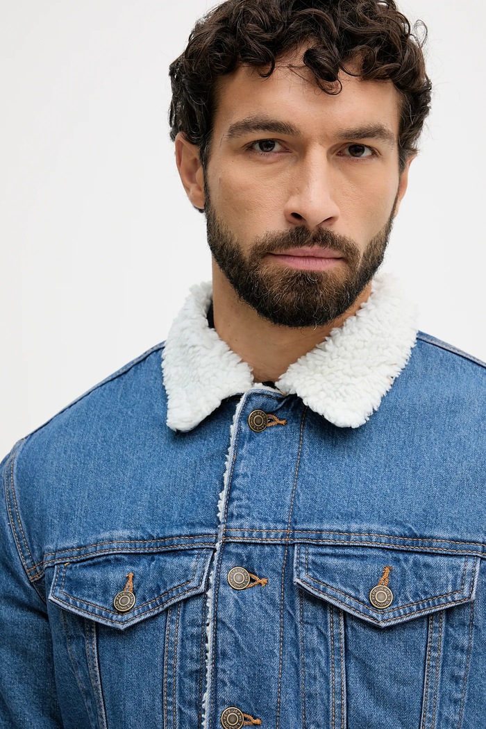 Rifľová bunda Pepe Jeans modrá PM40271604A0