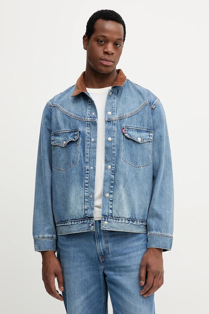Rifľová bunda Levi's bez kapucne modrá 002WN