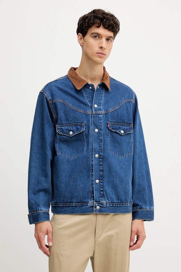 Rifľová bunda Levi's bez kapucne modrá 002WN
