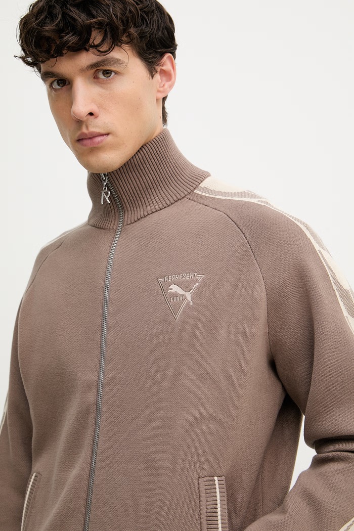 Cardigan bărbați cu bumbac PUMA x REPRESENT Puma 632543 maro