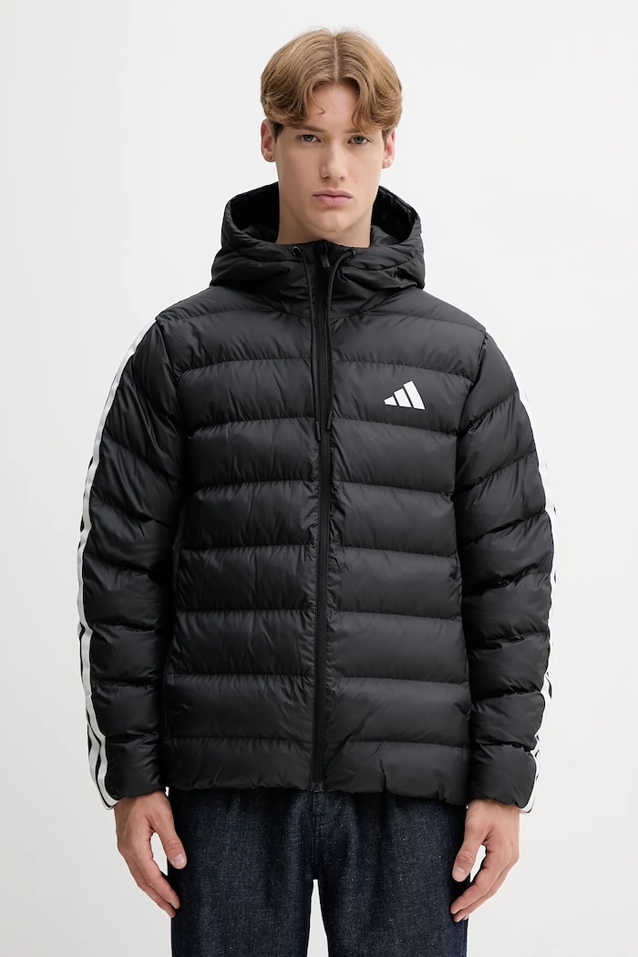 Jakna adidas Essentials S kapuco črna JM8355