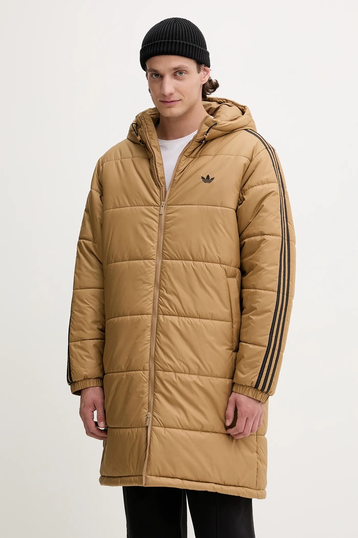 Jakna adidas Originals Adicolor s kapuljačom bež JW5847