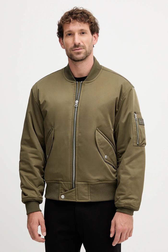 Tommy Hilfiger geacă bomber cu captuseala verde MW0MW40593