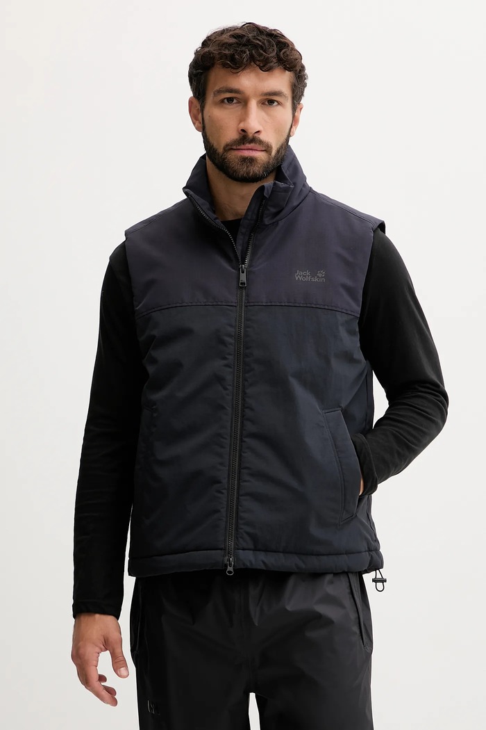 Jack Wolfskin ujjatlan GLACIER SHIELD VEST szigetelt sötétkék A65025