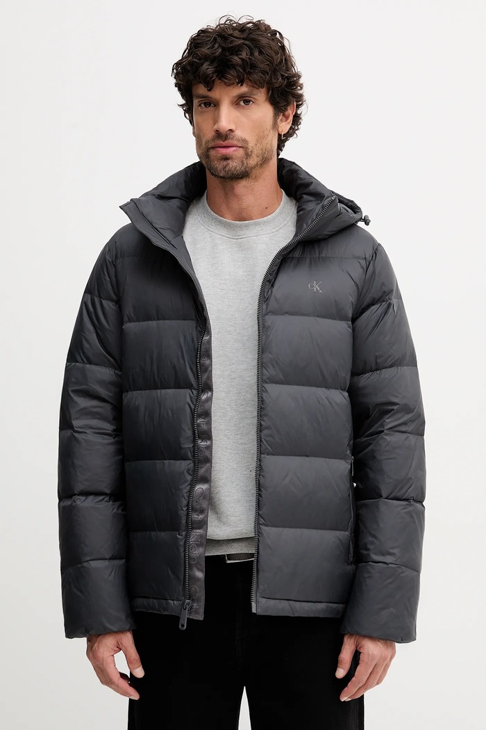 Пухено яке Calvin Klein Jeans с изолация сив LV04RC518G