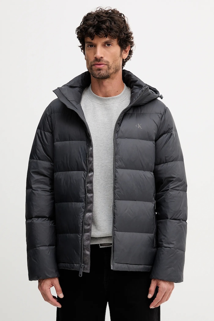 Пухено яке Calvin Klein Jeans с изолация сив LV04RC518G
