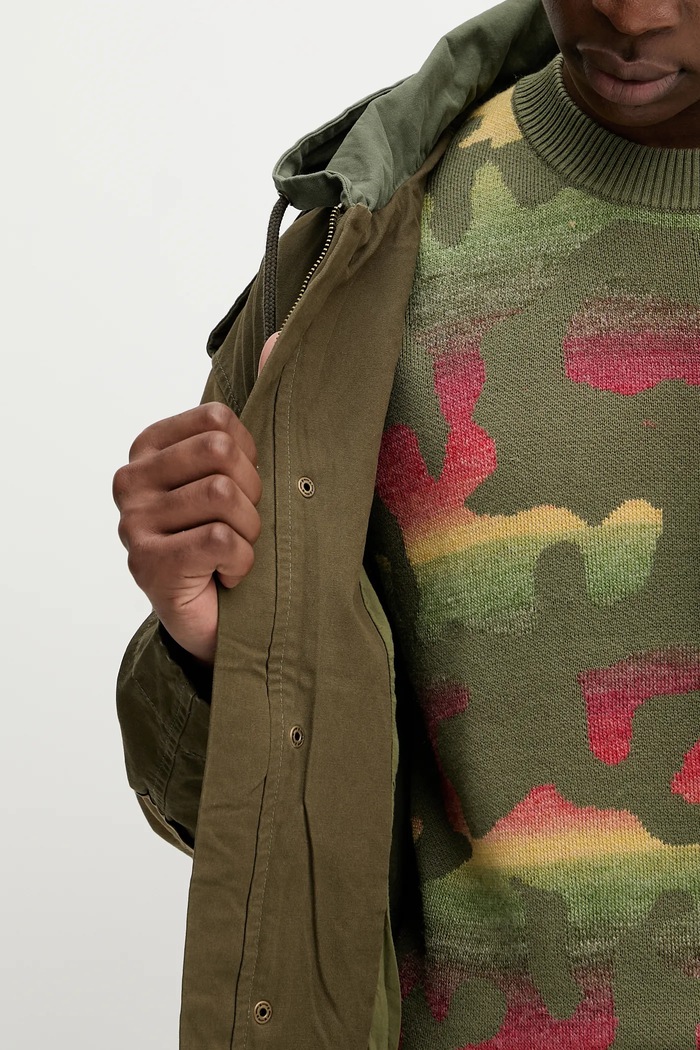 Desigual jachetă de bumbac MILITARY PATCHES 25WMEW05
