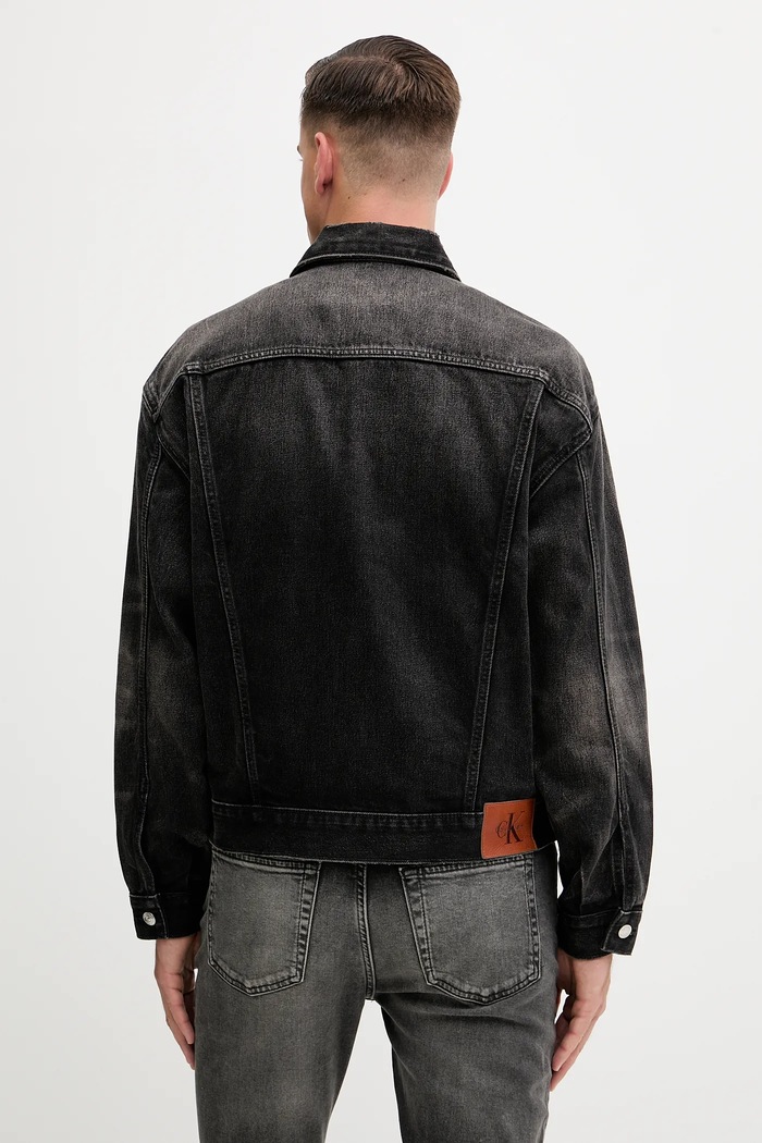 Oblečenie Rifľová bunda Calvin Klein Jeans LV04RD707G čierna