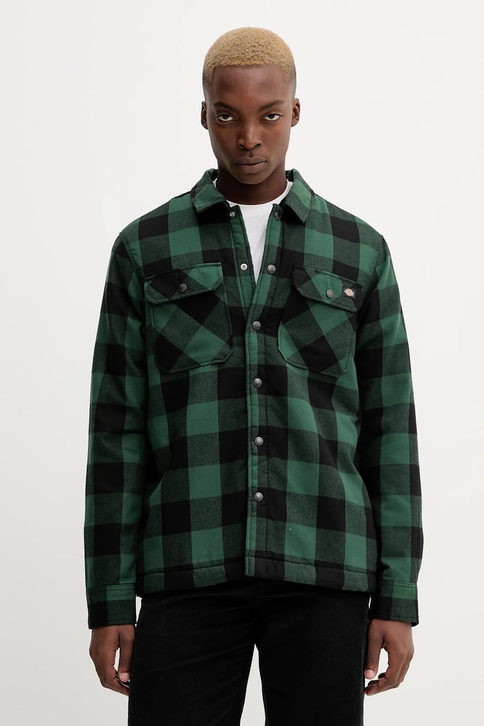 Dickies geacă cu aspect de cămașă cu captuseala verde DK0A4XGR