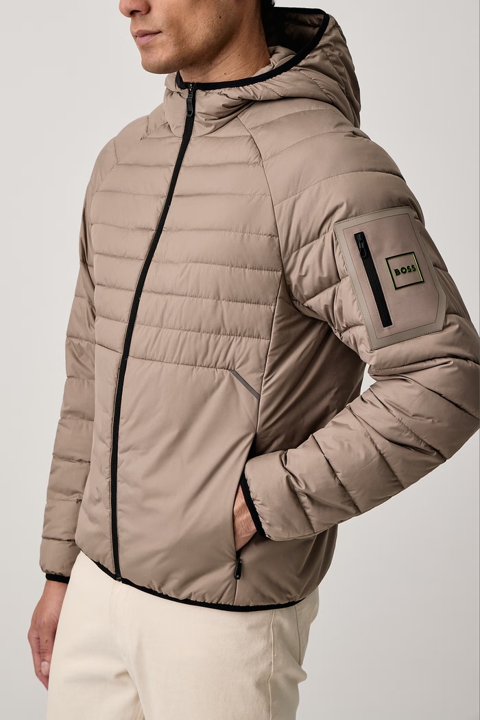 Krótka kurtka męska OW_Urbanex JT HD BOSS Green 50549181 beżowy