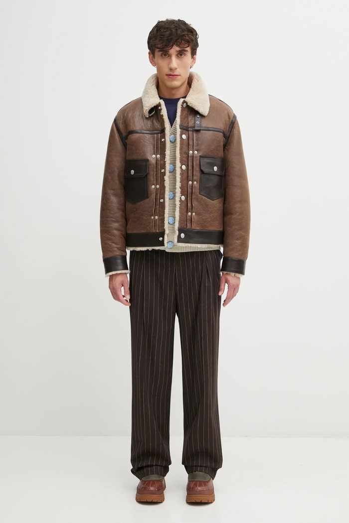 Kenzo leather jacket Shearling Trucker FF68LV3040AB