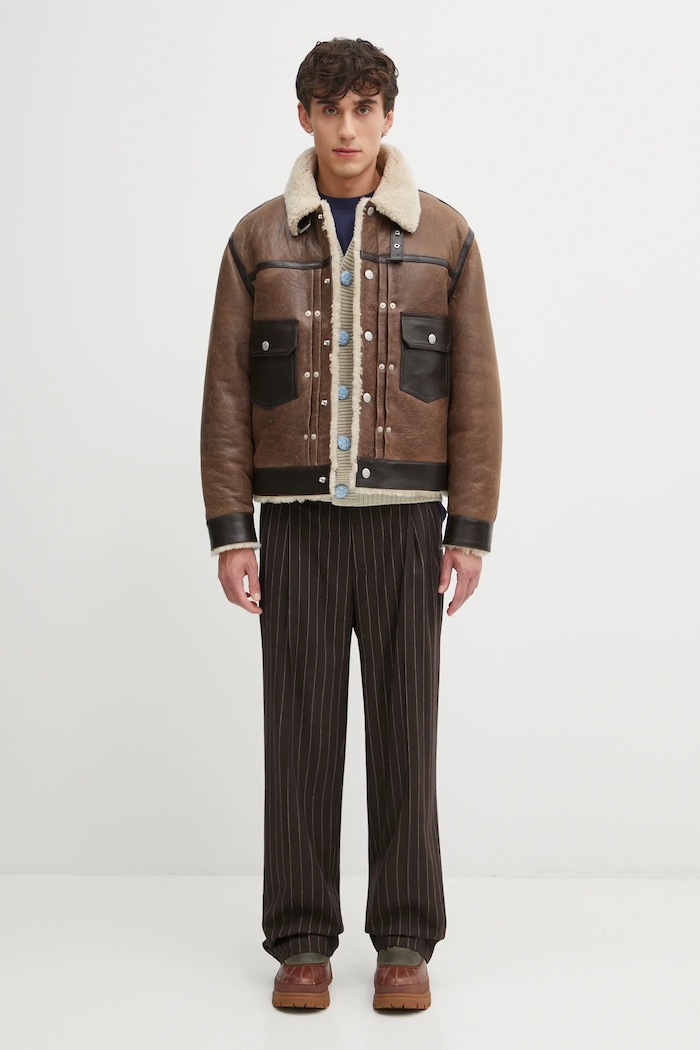 Kenzo leather jacket Shearling Trucker FF68LV3040AB