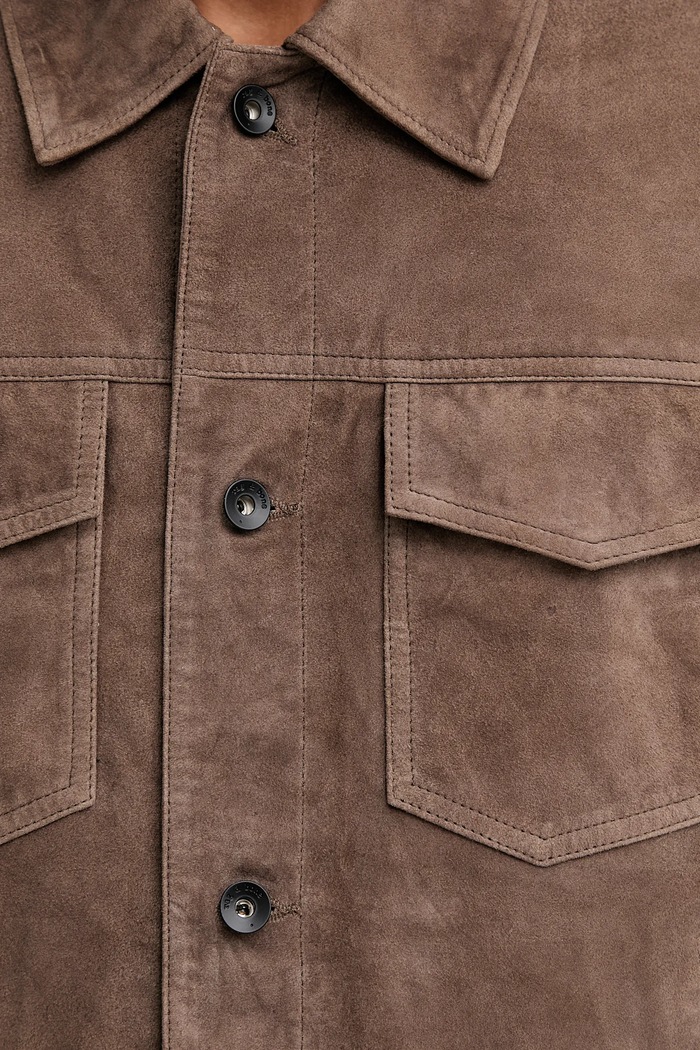 Rag & Bone jachetă de piele întoarsă RV7525F0MLT maro