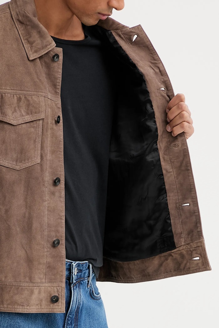 Rag & Bone jachetă de piele întoarsă RV7525F0MLT