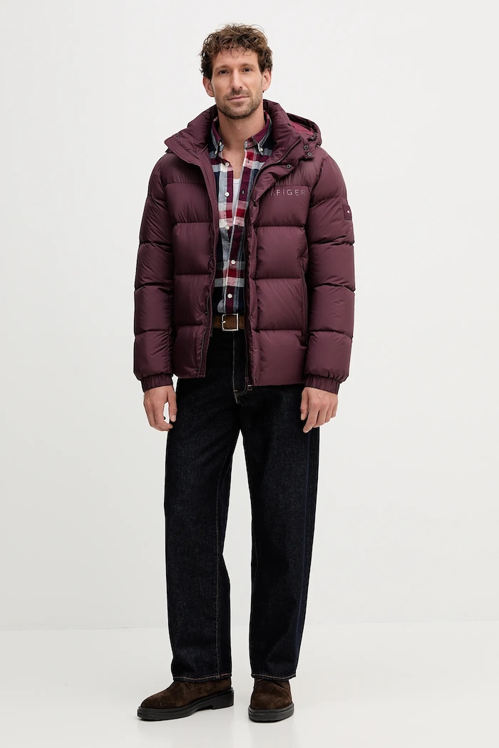 Tommy Hilfiger kurtka puchowa MW0MW40613 bordowy AW25