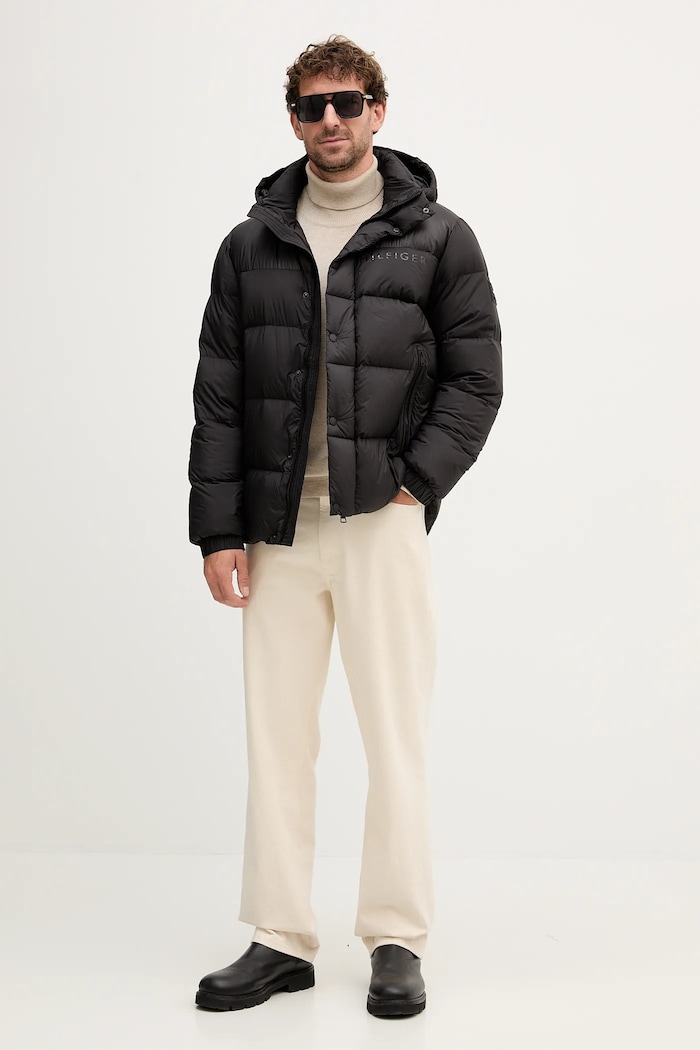 Páperová bunda Tommy Hilfiger MW0MW40613 čierna AW25