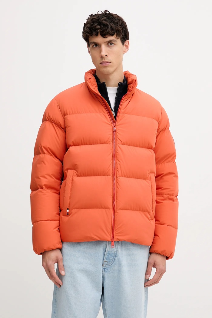 Tommy Hilfiger kurtka puchowa bez kaptura pomarańczowy MW0MW40615