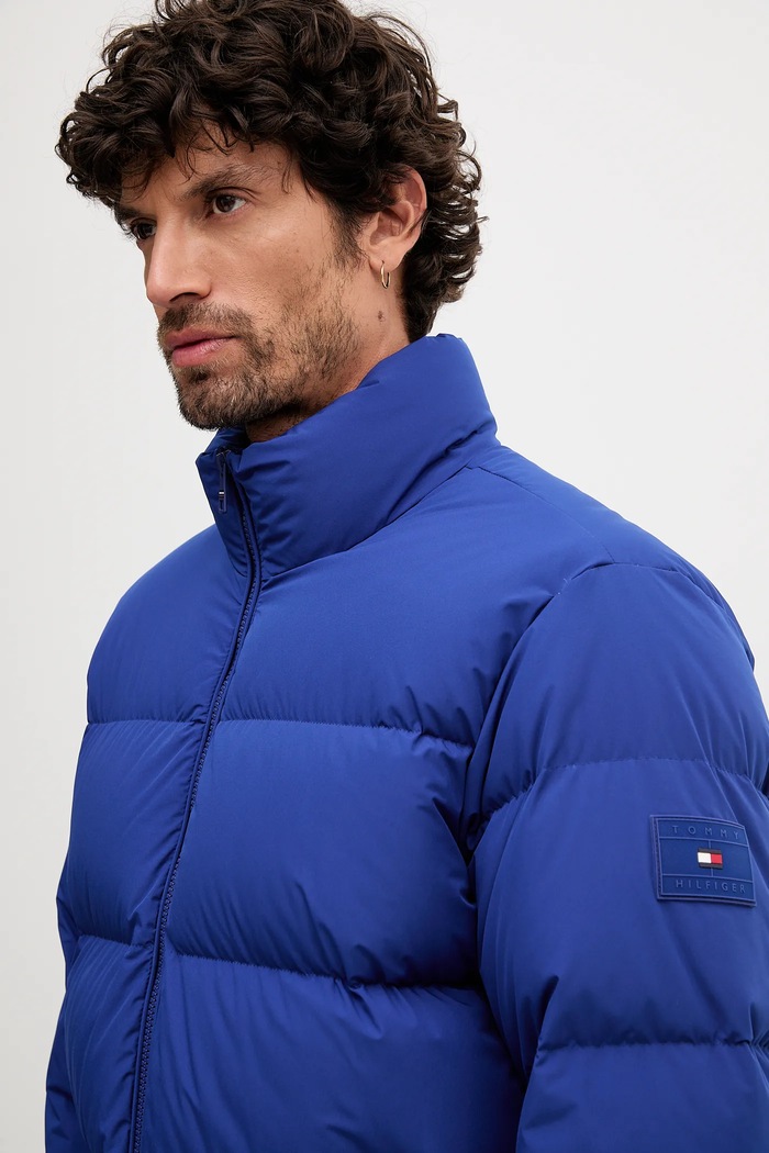 Péřová bunda Tommy Hilfiger MW0MW40615 modrá