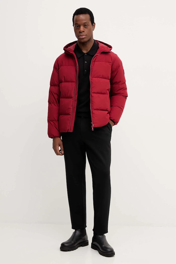 Páperová bunda Tommy Hilfiger MW0MW40616 burgundské AW25