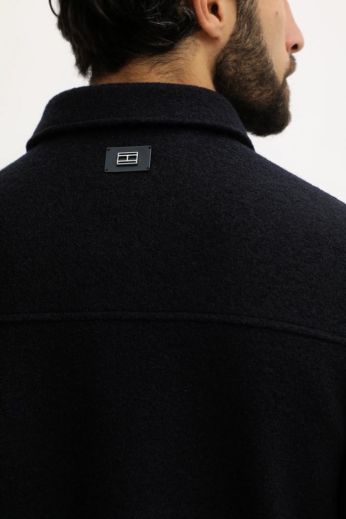 Vlněná bunda Tommy Hilfiger námořnická modř MW0MW40771