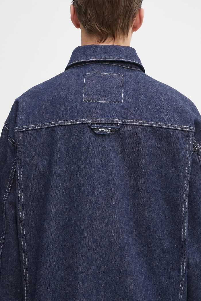 Džínová bunda VETEMENTS Hip-Hop Denim UH76DJ250N námořnická modř