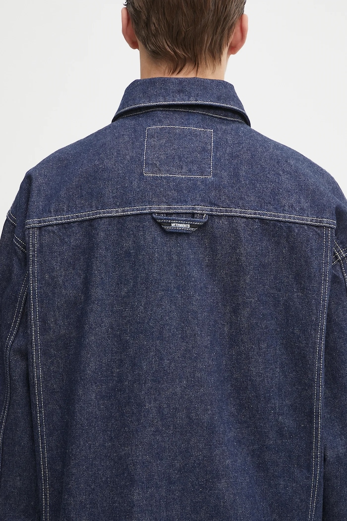 Džínová bunda VETEMENTS Hip-Hop Denim UH76DJ250N námořnická modř