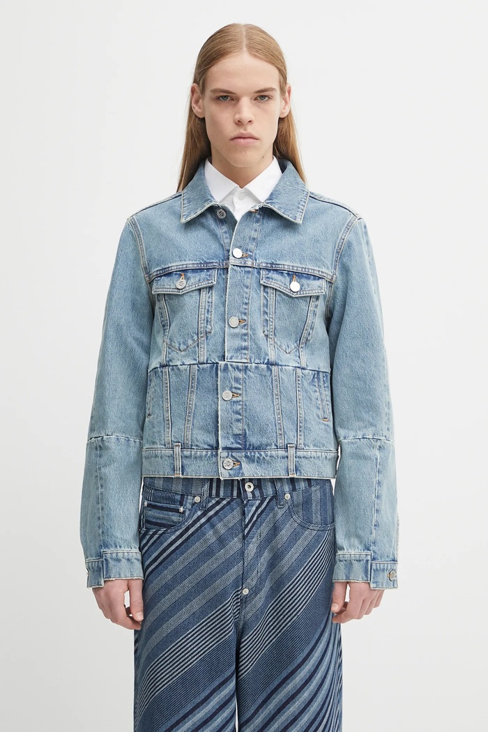 VETEMENTS giacca di jeans Cut-Up Fitted Denim non isolato blu UH76DJ660LB3