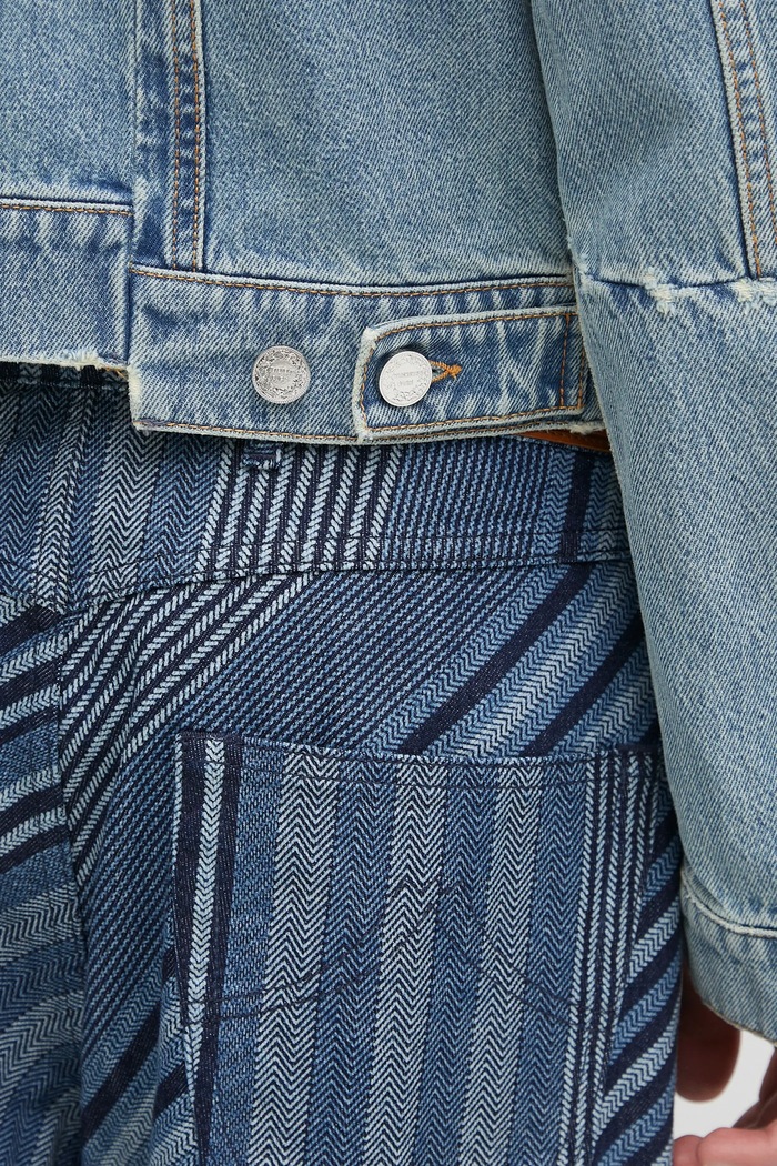 VETEMENTS giacca di jeans Cut-Up Fitted Denim UH76DJ660LB3 blu