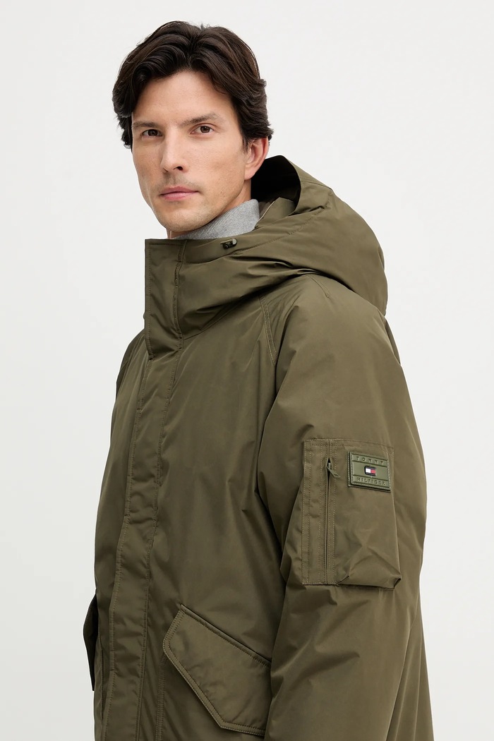 Páperová bunda Tommy Hilfiger zelená MW0MW40627