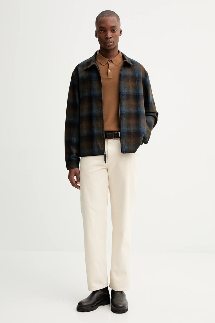 Bunda s prímesou vlny Calvin Klein LV04LD425G hnedá AW25