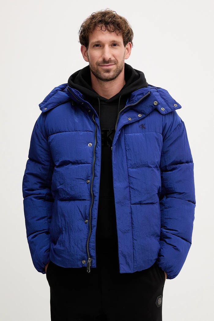 Bunda Calvin Klein Jeans zateplené tmavomodrá LV04RD513G