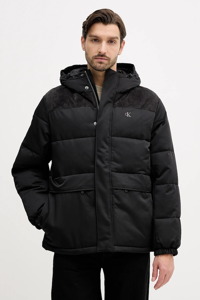 Calvin Klein Jeans rövid kabát szigetelt fekete LV04RD532G