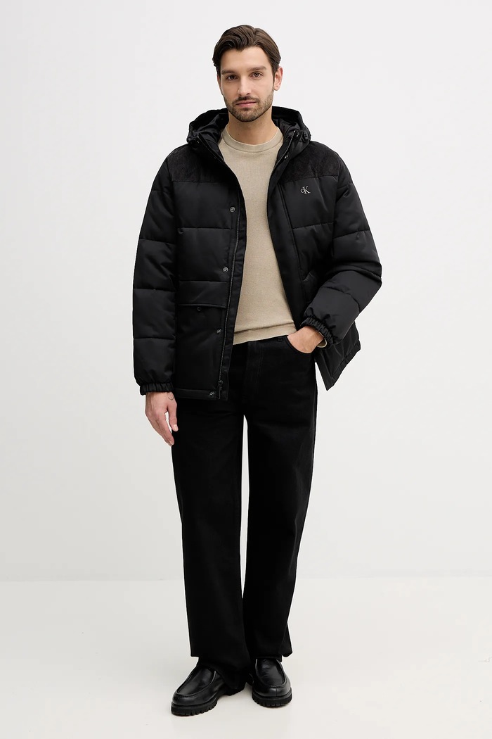 Calvin Klein Jeans rövid kabát LV04RD532G fekete AW25