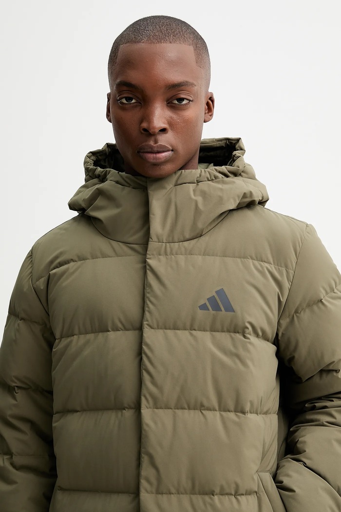 Páperová bunda adidas Helionic zelená JX0580