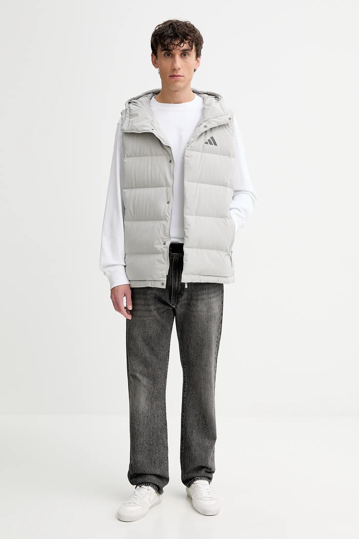 Пухен елек adidas Helionic JX0590 сив AW25