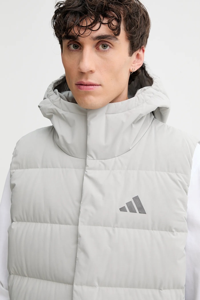 Пухен елек adidas Helionic сив JX0590