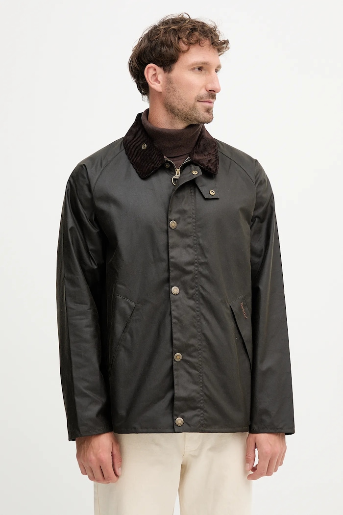 Barbour jachetă de bumbac cu captuseala verde MWX2492