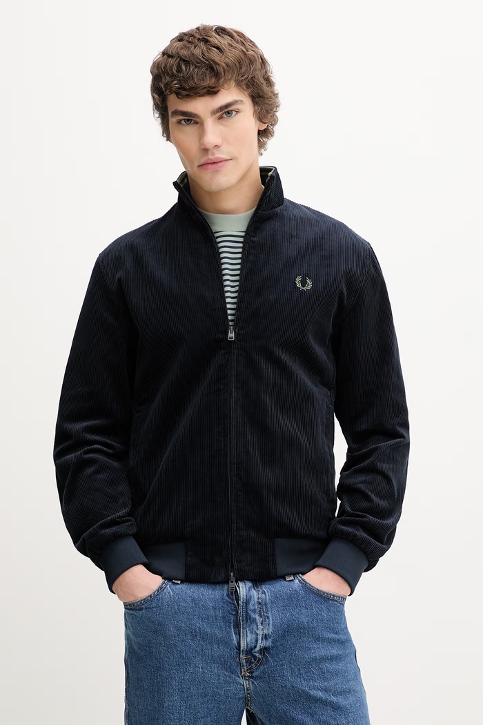 Fred Perry geacă din velur cu captuseala bleumarin J8546