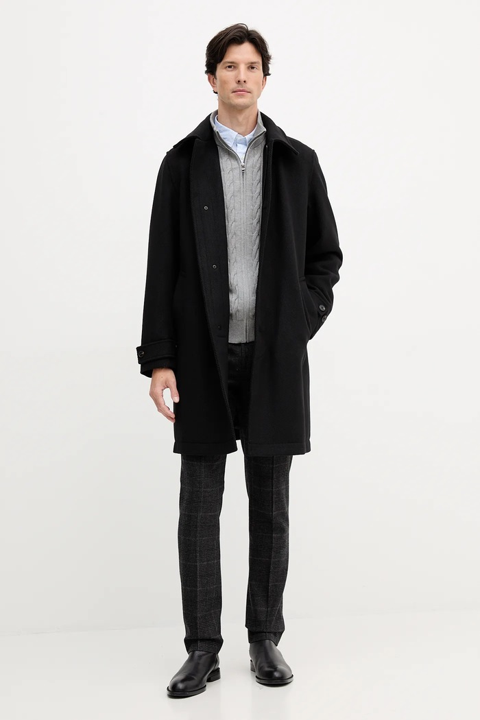 Пальто с добавлением шерсти BOSS Orange Ocozier 50547552 чёрный AW25