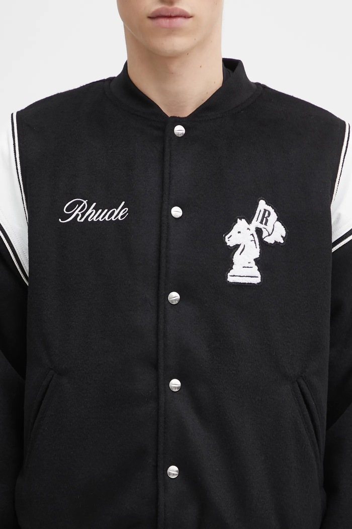 Bomber jakna s dodatkom vune RHUDE Regista bomber crna RHFW25JA01841