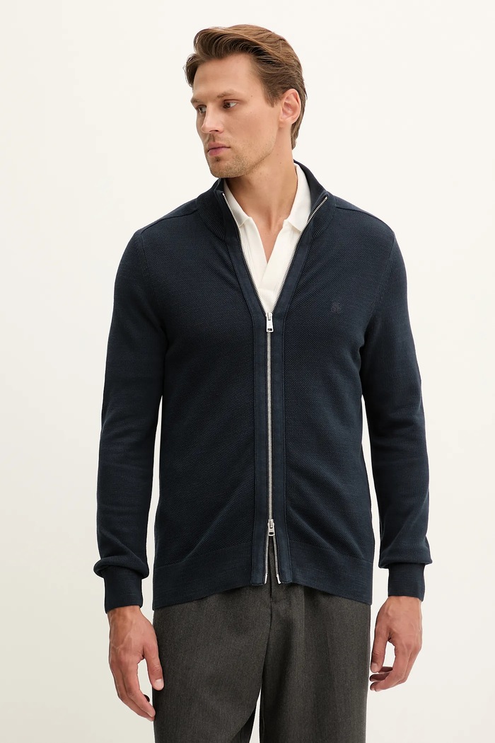 Marc O'Polo cardigan din bumbac uni bleumarin M28502361026