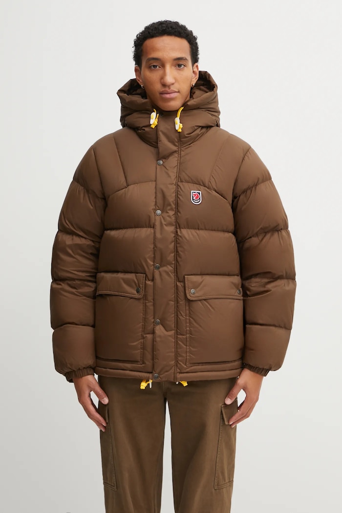 Fjallraven kurtka puchowa Expedition pozostałe brązowy F84605