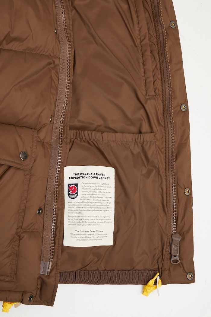 Fjallraven kurtka puchowa Expedition F84605 brązowy