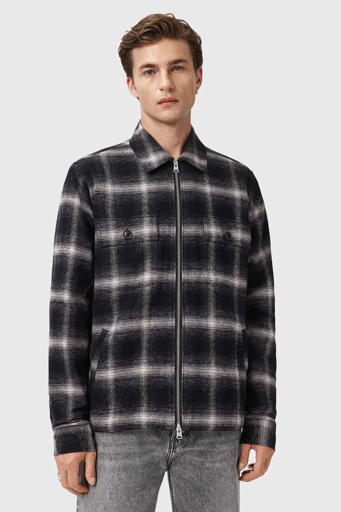 Oblečenie Košeľové sako AllSaints BAYO M026OD čierna