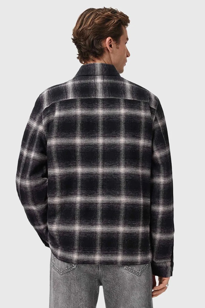 Košeľové sako AllSaints BAYO čierna M026OD