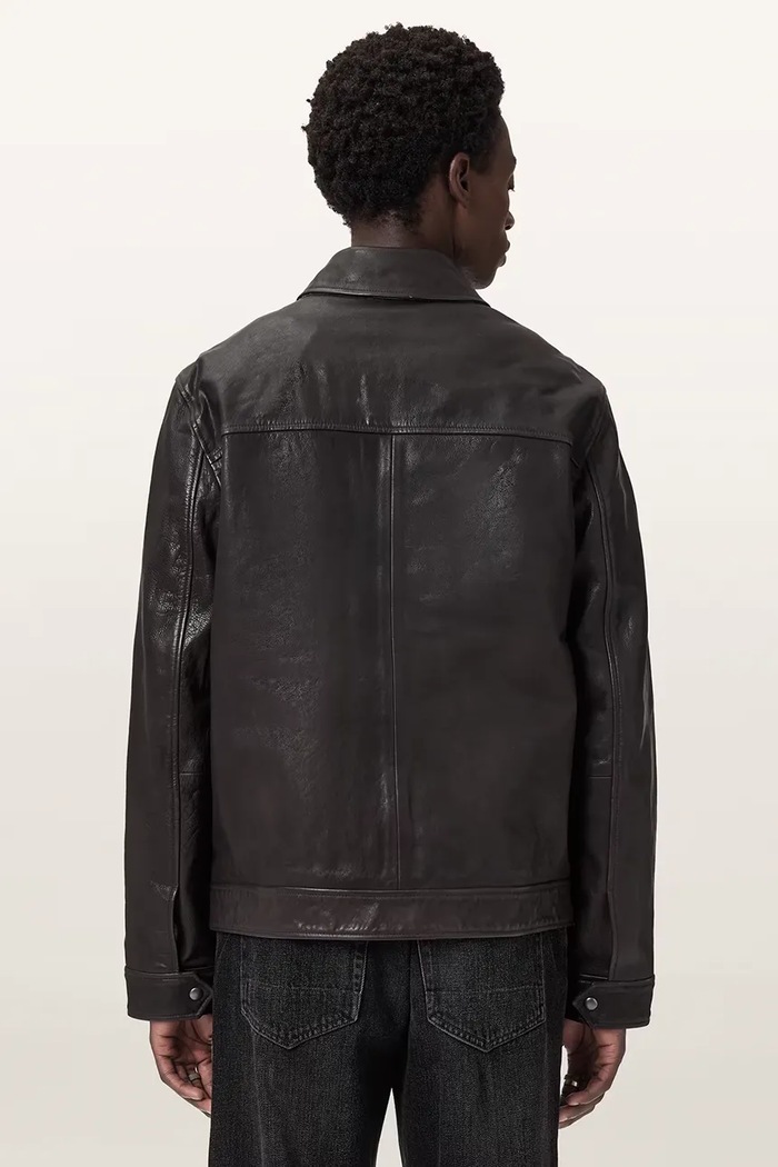 AllSaints Skórzana męska NATES M010LD brązowy AW25