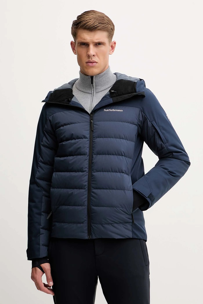 Smučarska jakna s puhom Peak Performance Shred drugo mornarsko modra G80489
